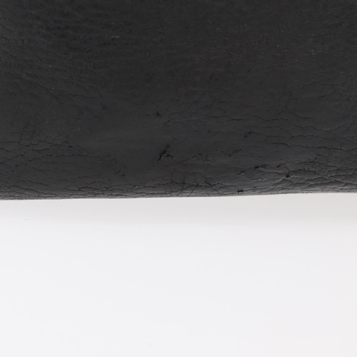 Miu Miu Hand Bag Leather Black Gold Auth bs34362
