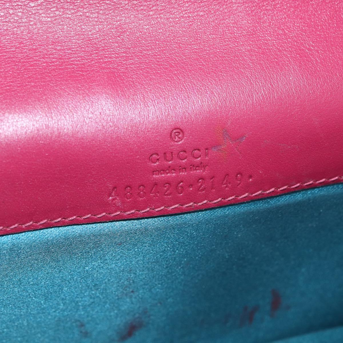 GUCCI GG Marmont Chain Shoulder Bag Velvet Pink Gold 488426 Auth bs34365A