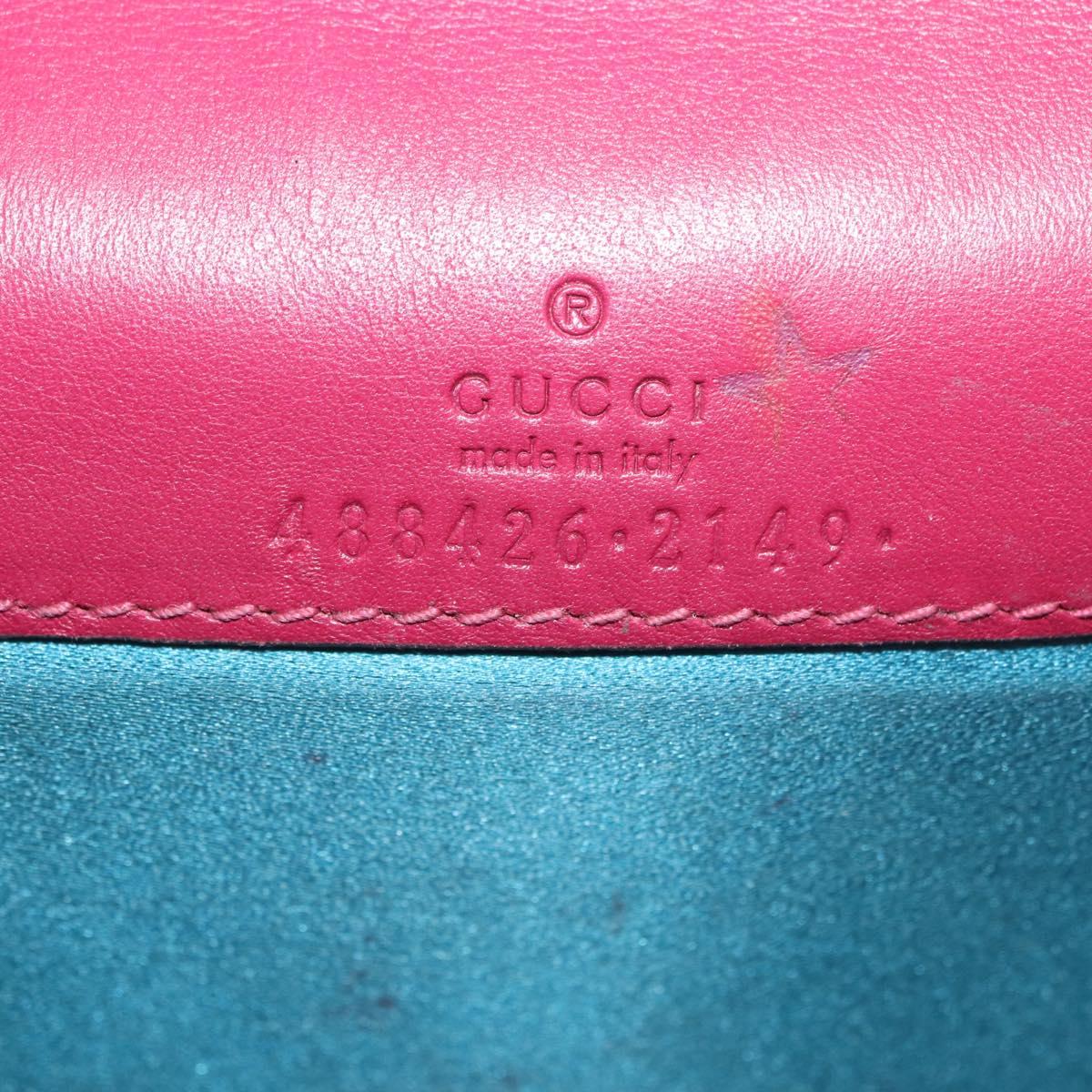 GUCCI GG Marmont Chain Shoulder Bag Velvet Pink Gold 488426 Auth bs34365A