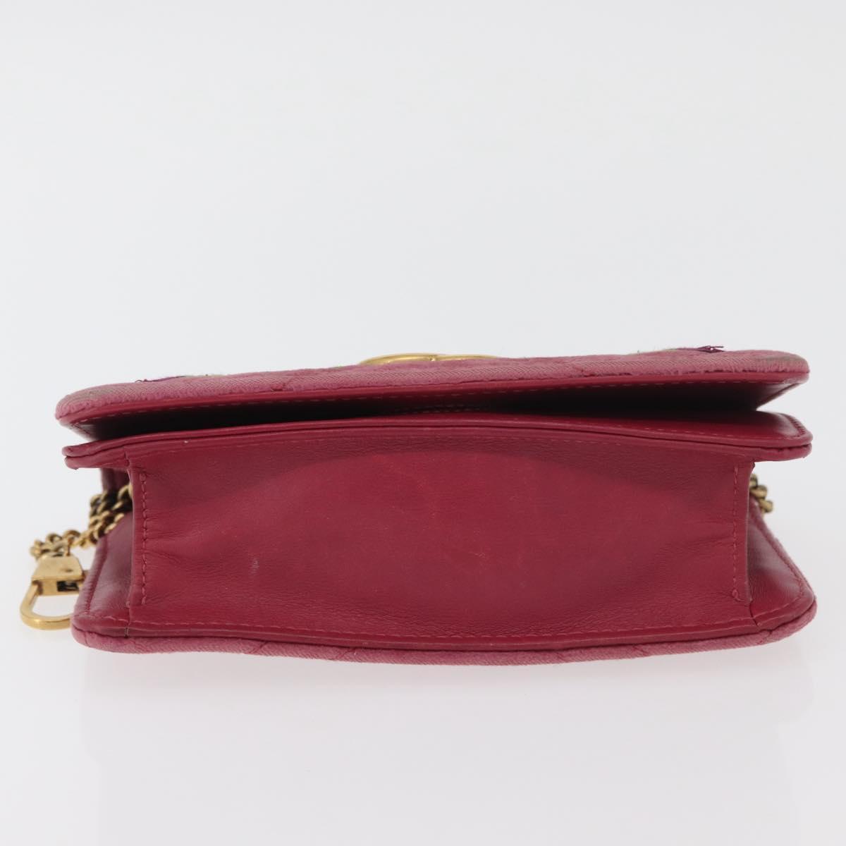 GUCCI GG Marmont Chain Shoulder Bag Velvet Pink Gold 488426 Auth bs34365A