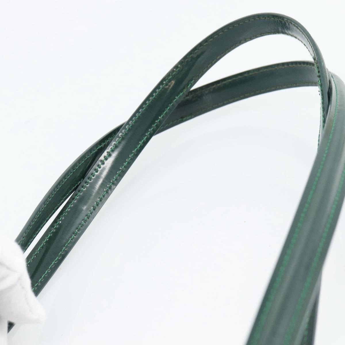 GUCCI Tote Bag Patent leather Green Gold 002 406 0425 Auth bs34366