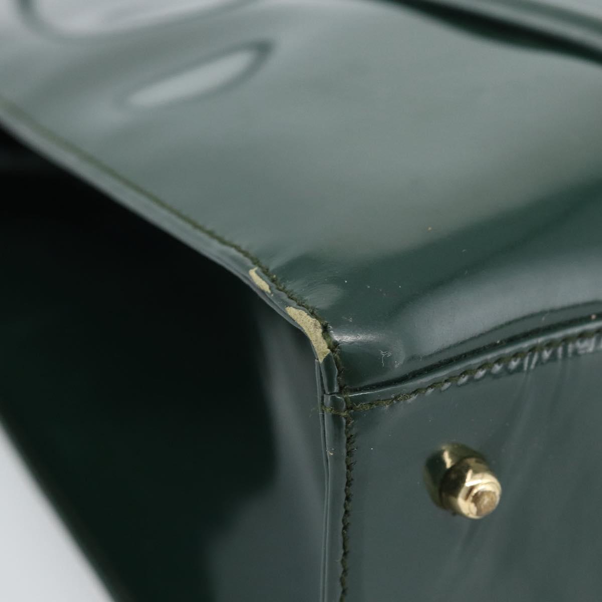 GUCCI Tote Bag Patent leather Green Gold 002 406 0425 Auth bs34366