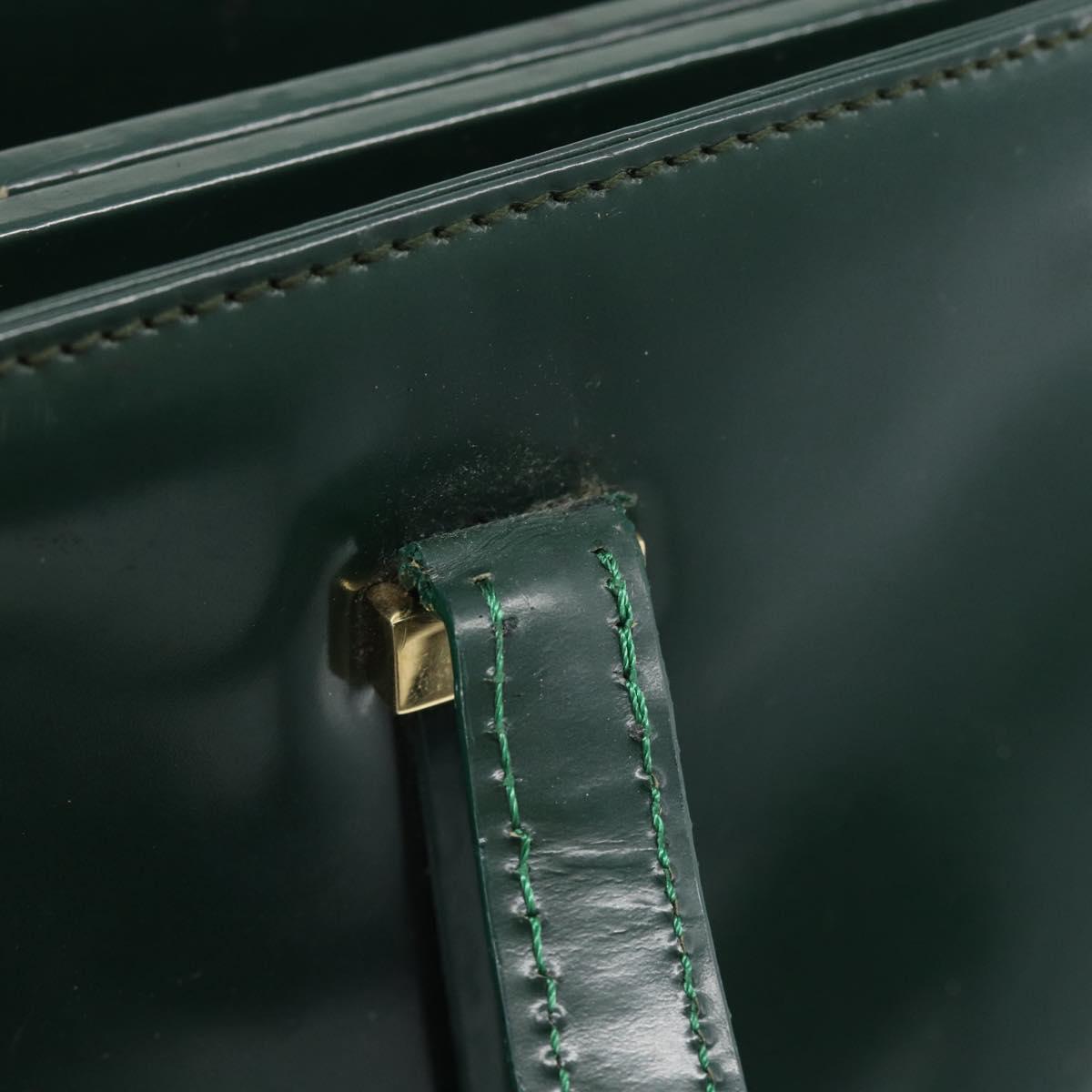 GUCCI Tote Bag Patent leather Green Gold 002 406 0425 Auth bs34366