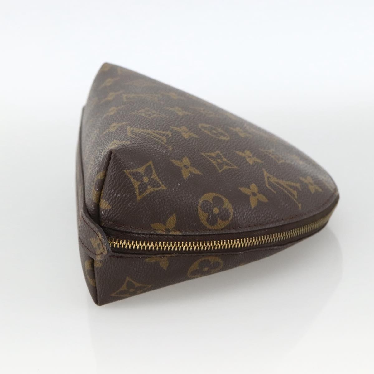 LOUIS VUITTON Monogram Trousse Demi Ronde Cosmetic Pouch M47520 LV Auth bs34389