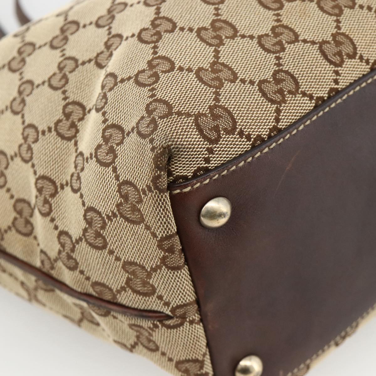 GUCCI GG Canvas Tote Bag Beige Gold 169945 Auth bs34421