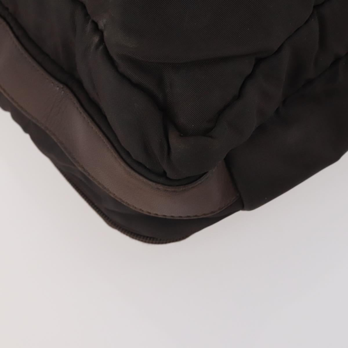 LOEWE Business Bag Nylon 2way Brown Silver Auth bs34429
