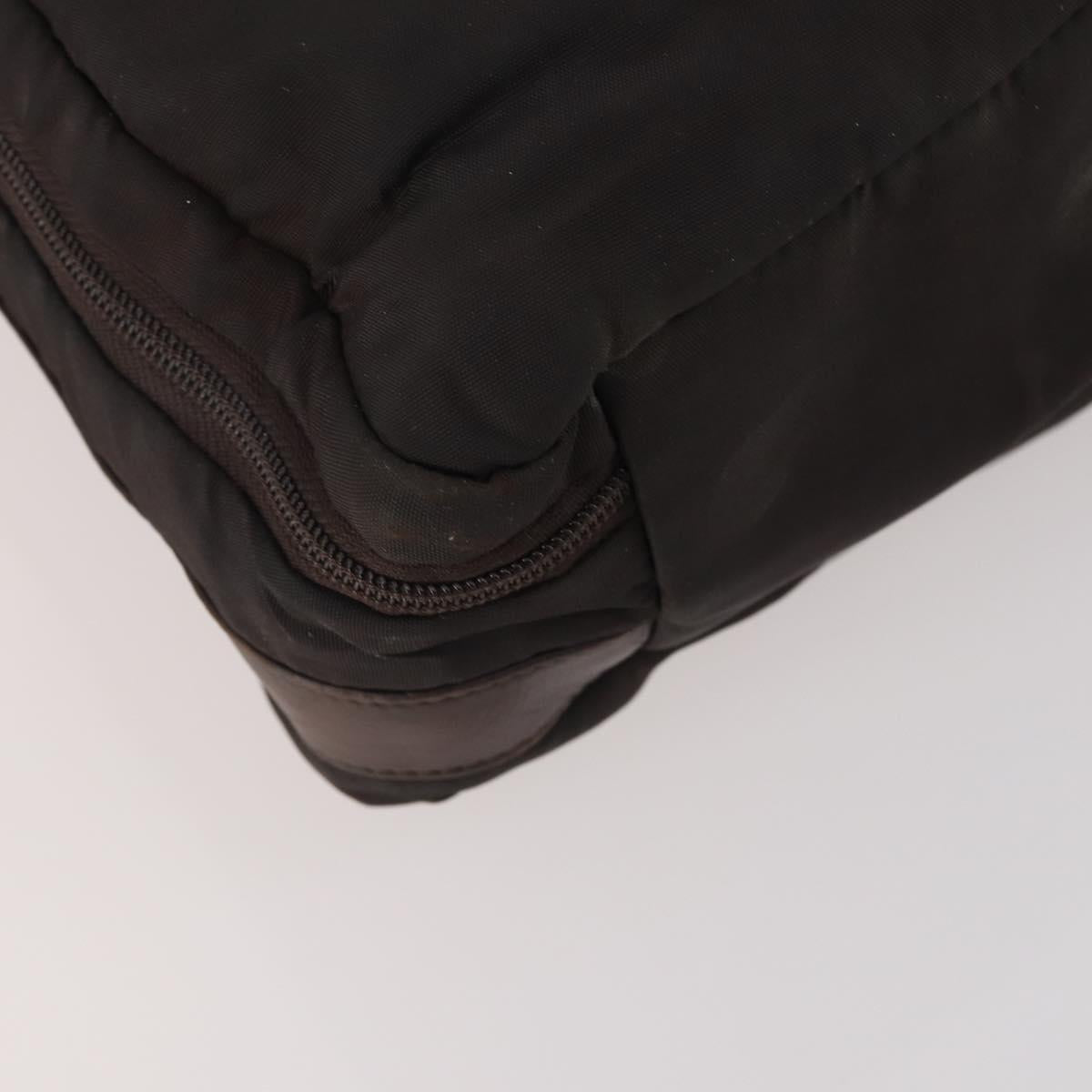 LOEWE Business Bag Nylon 2way Brown Silver Auth bs34429