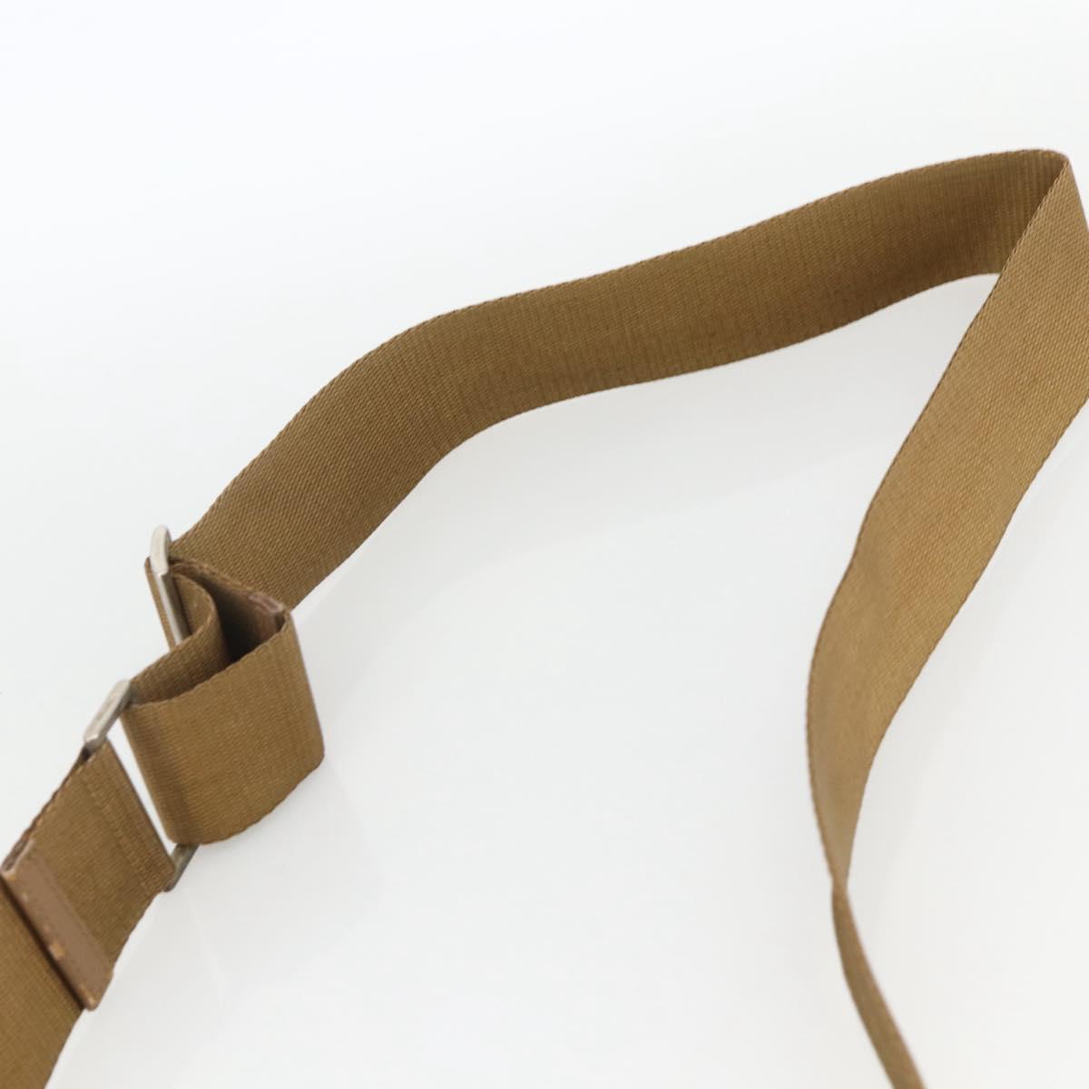 PRADA Shoulder Bag Nylon Brown Silver Auth bs34431