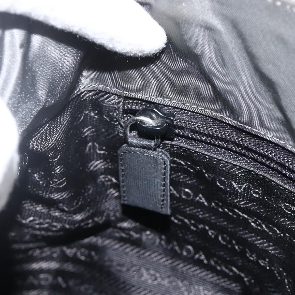 PRADA Hand Bag Nylon Gray Silver Auth bs34432