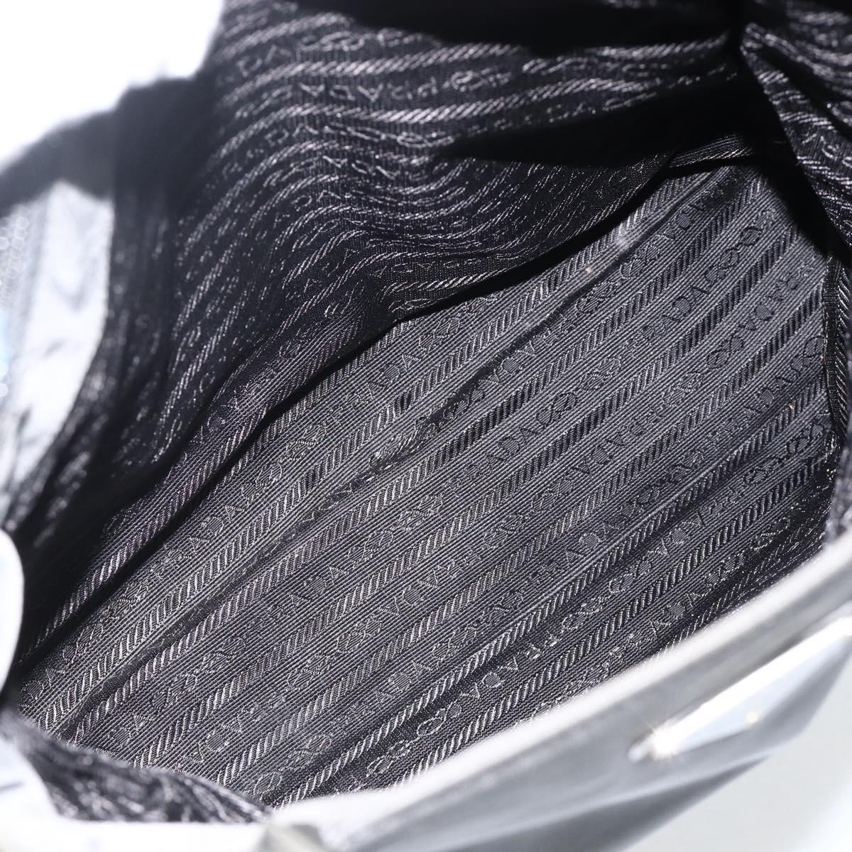 PRADA Hand Bag Nylon Gray Silver Auth bs34432