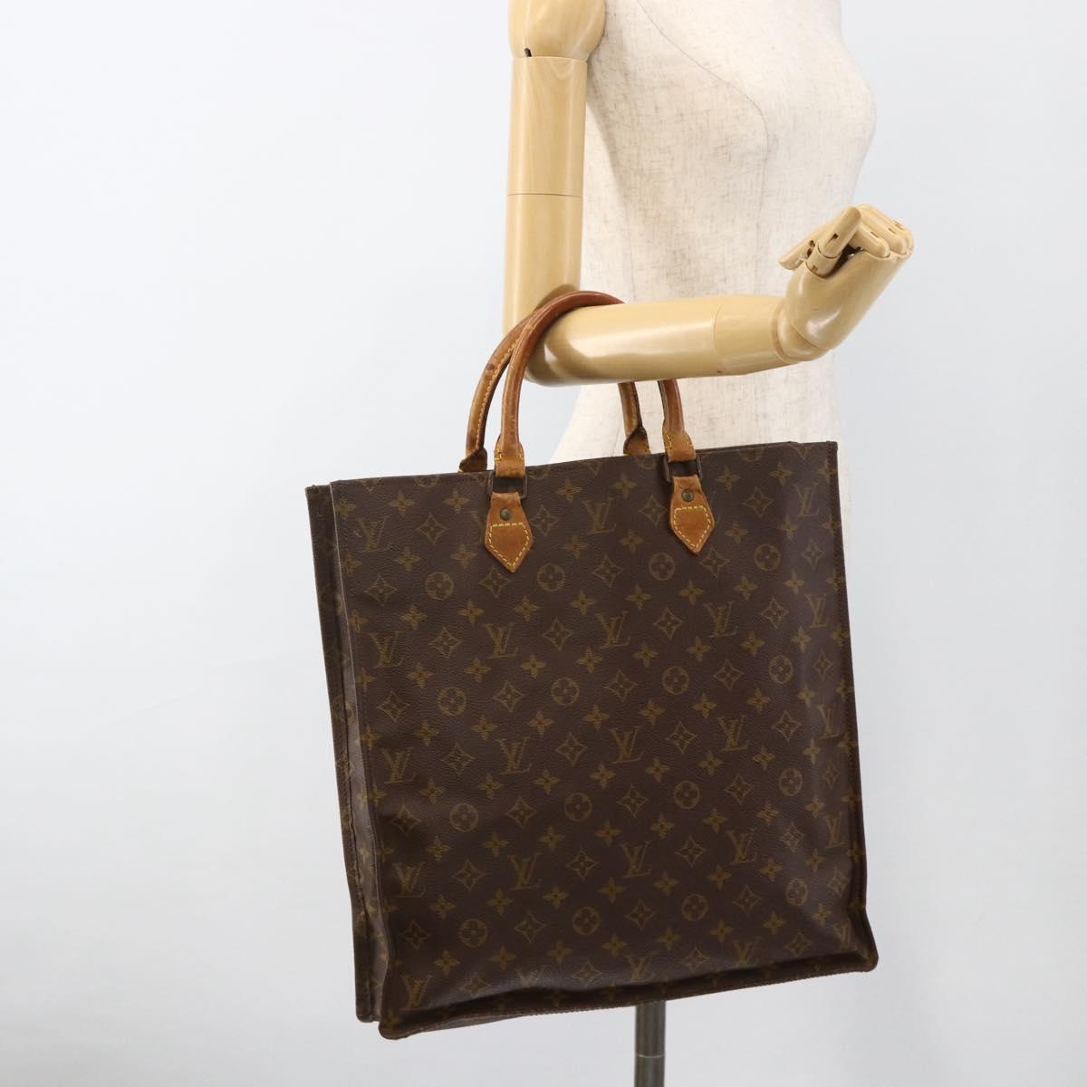 LOUIS VUITTON Monogram Sac Plat Hand Bag M51140 LV Auth bs34440