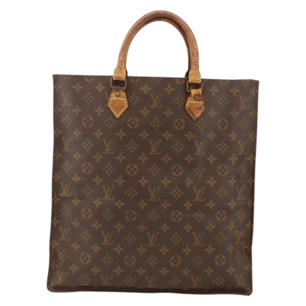 LOUIS VUITTON Monogram Sac Plat Hand Bag M51140 LV Auth bs34440