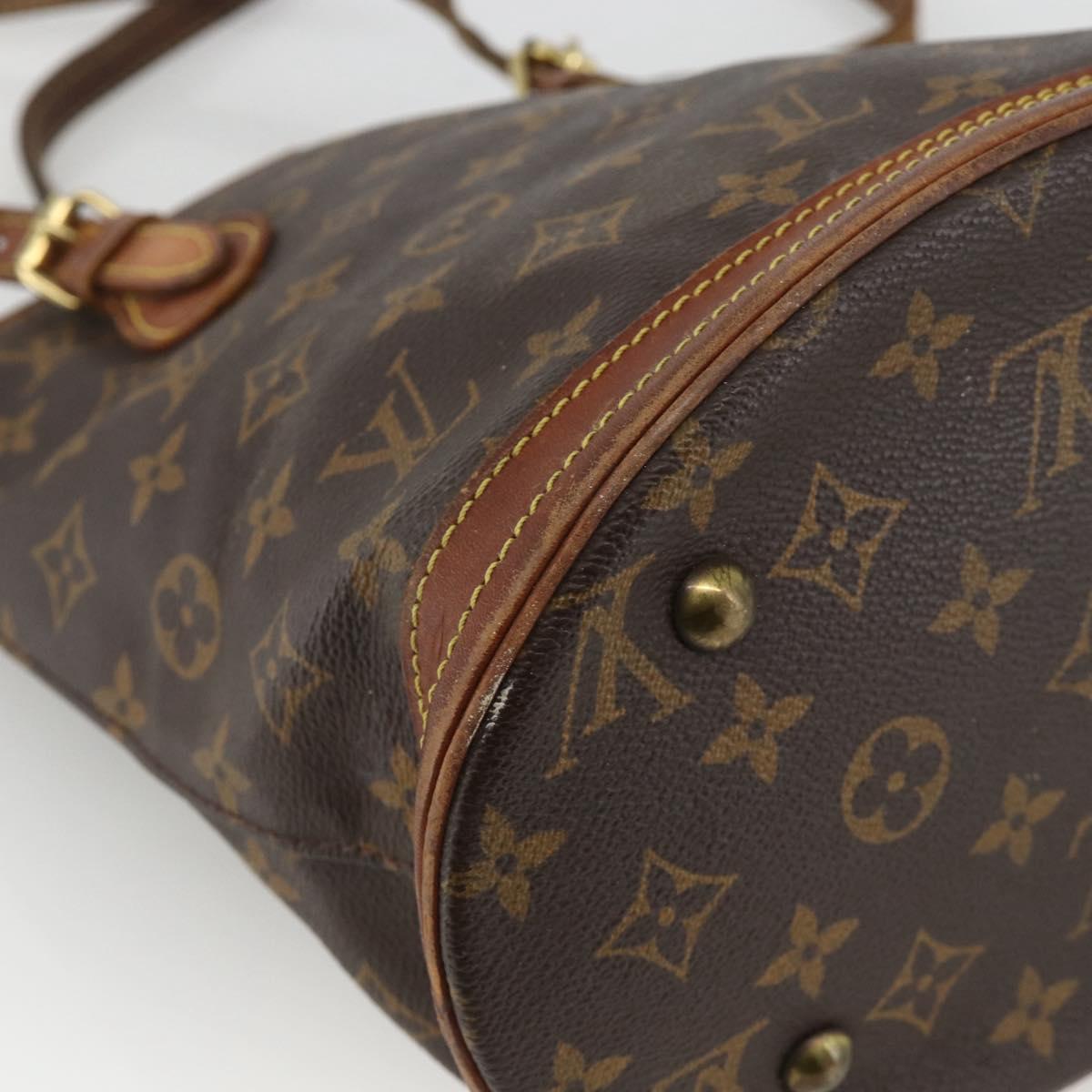 LOUIS VUITTON Monogram Bucket PM Shoulder Bag M42238 LV Auth bs34444