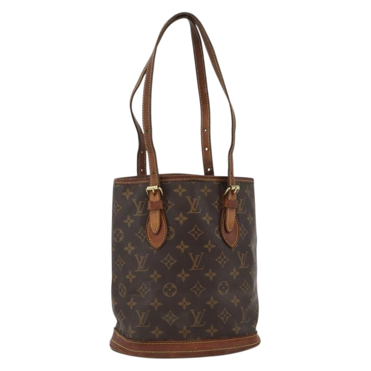 LOUIS VUITTON Monogram Bucket PM Shoulder Bag M42238 LV Auth bs34444