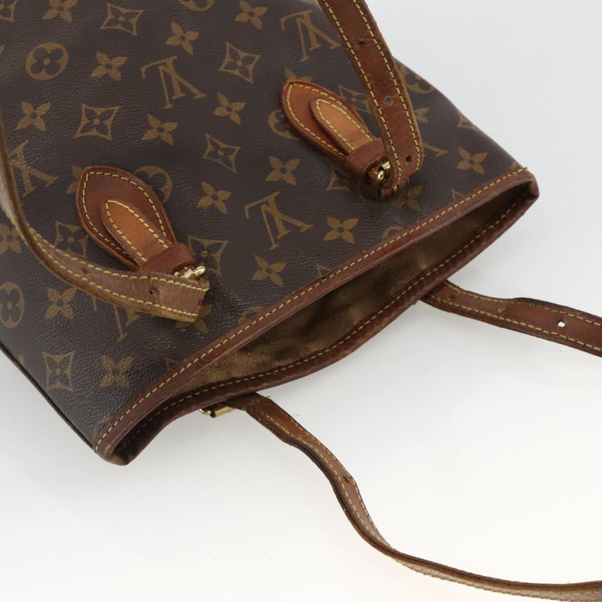 LOUIS VUITTON Monogram Bucket PM Shoulder Bag M42238 LV Auth bs34444