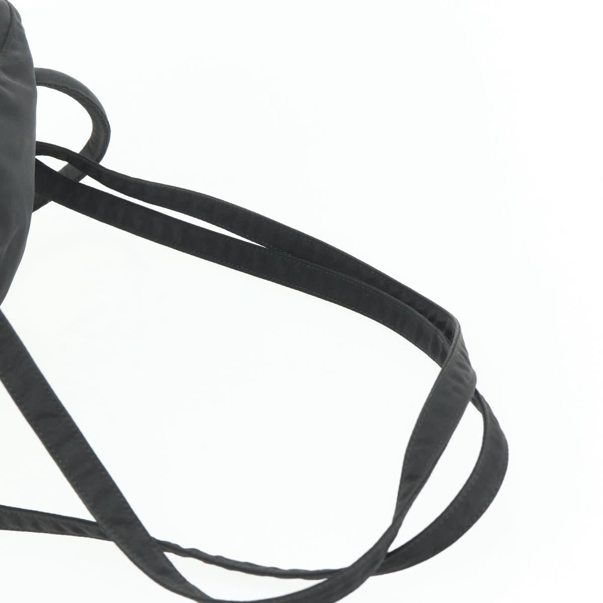 PRADA Backpack Nylon Black Silver Auth bs34471