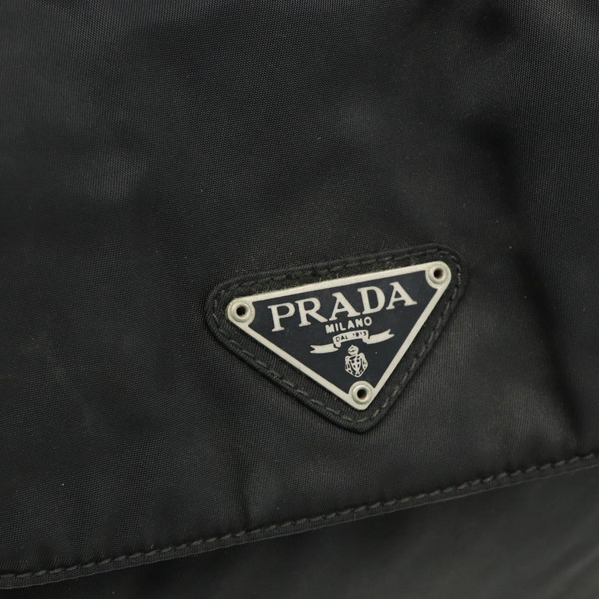 PRADA Backpack Nylon Black Silver Auth bs34471