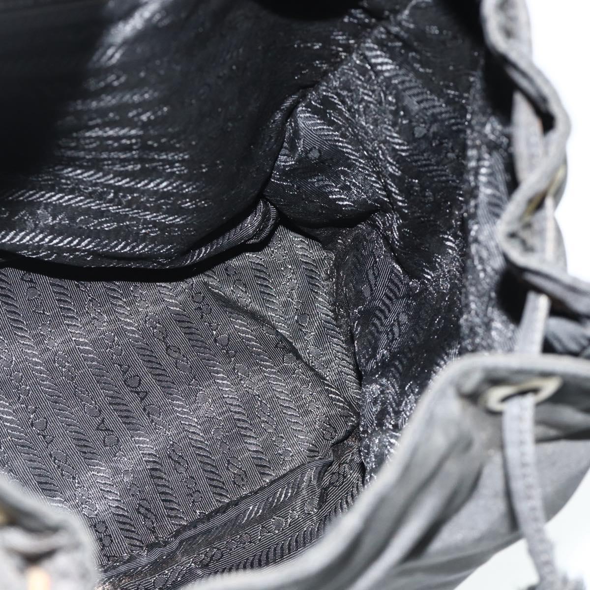 PRADA Backpack Nylon Black Silver Auth bs34471