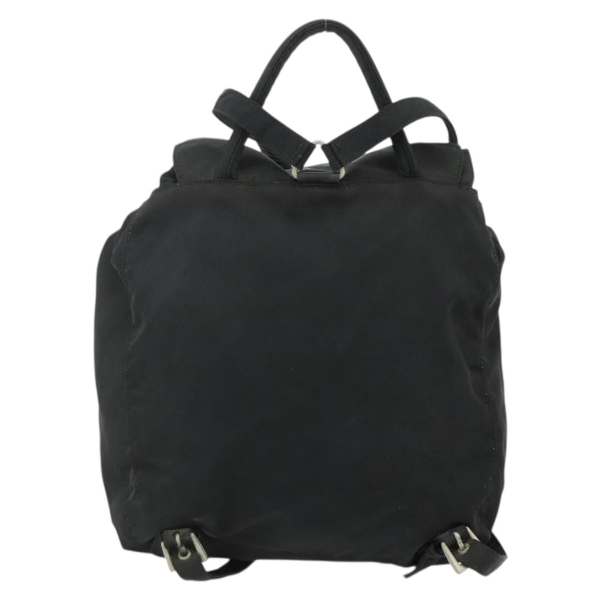 PRADA Backpack Nylon Black Silver Auth bs34471