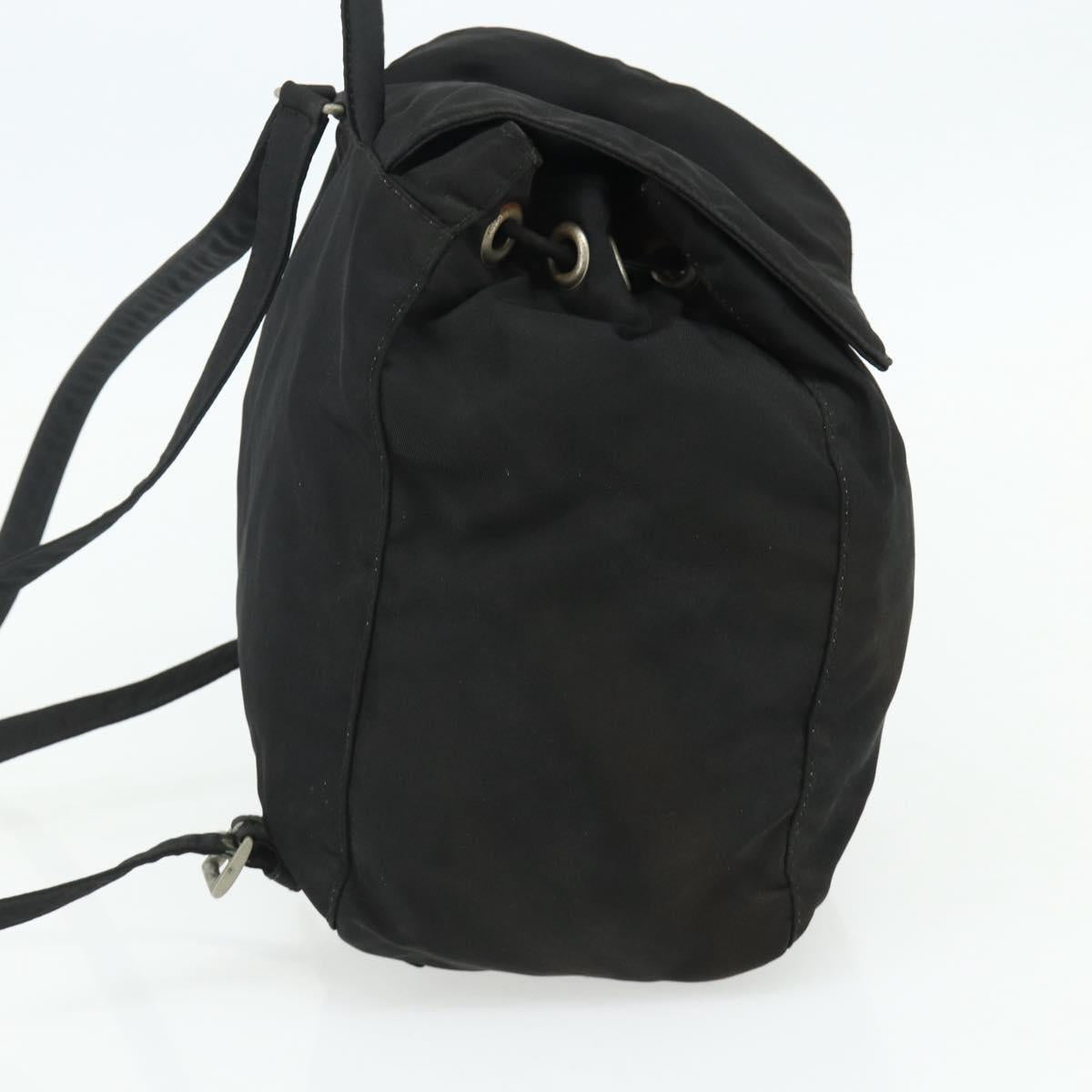 PRADA Backpack Nylon Black Silver Auth bs34471