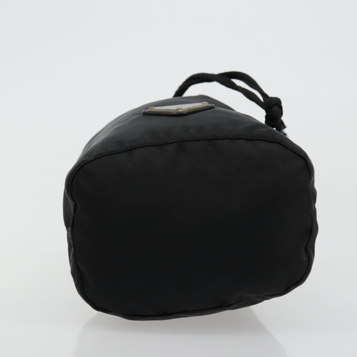 PRADA Purse Pouch Nylon Black Silver Auth bs34472