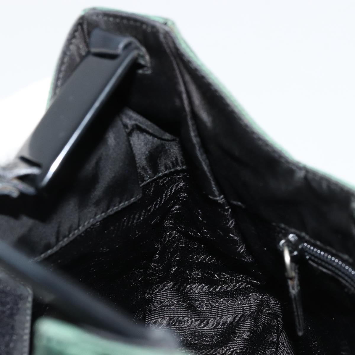 PRADA Shoulder Bag Nylon Green Silver Auth bs34473