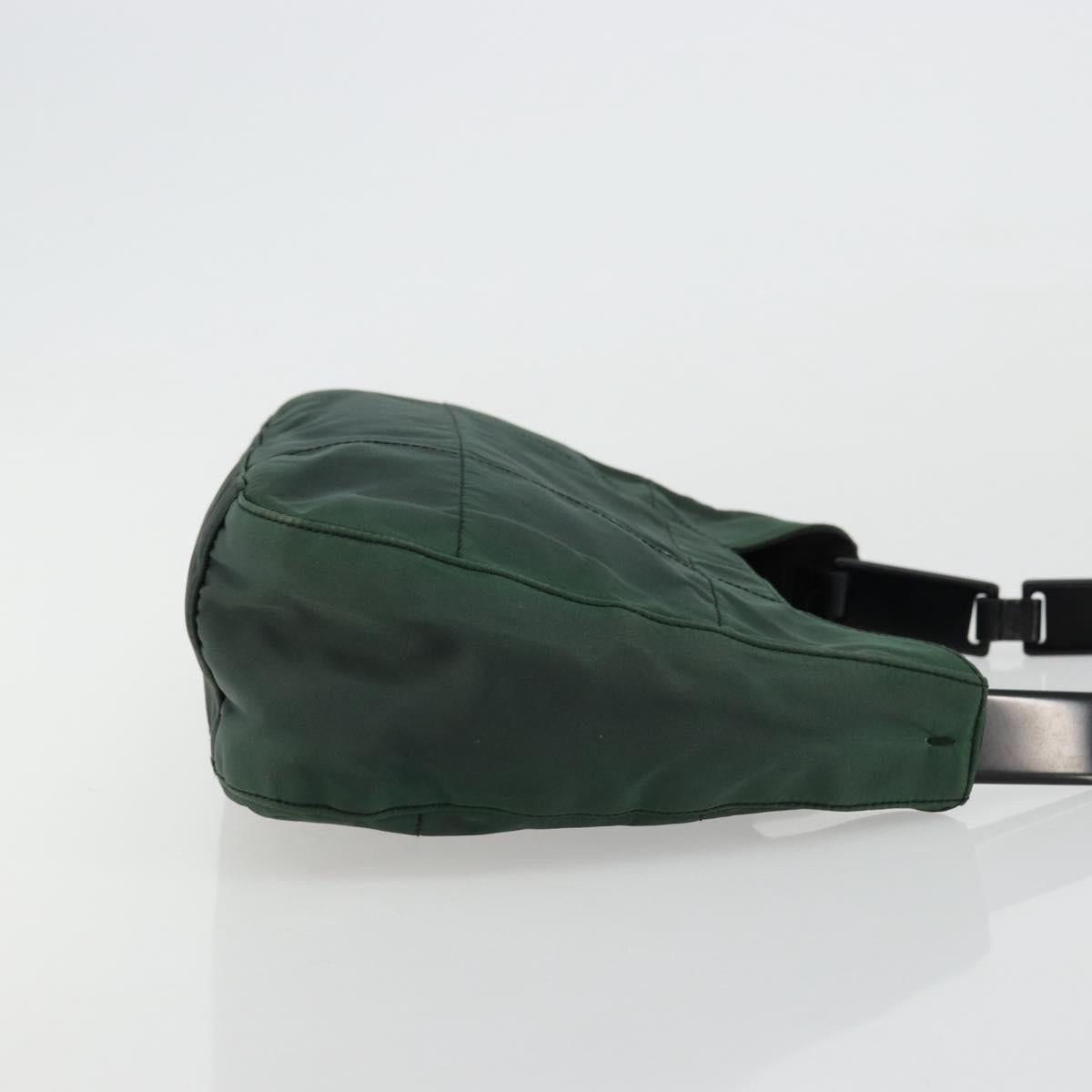 PRADA Shoulder Bag Nylon Green Silver Auth bs34473