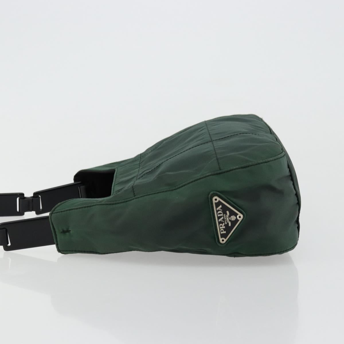 PRADA Shoulder Bag Nylon Green Silver Auth bs34473