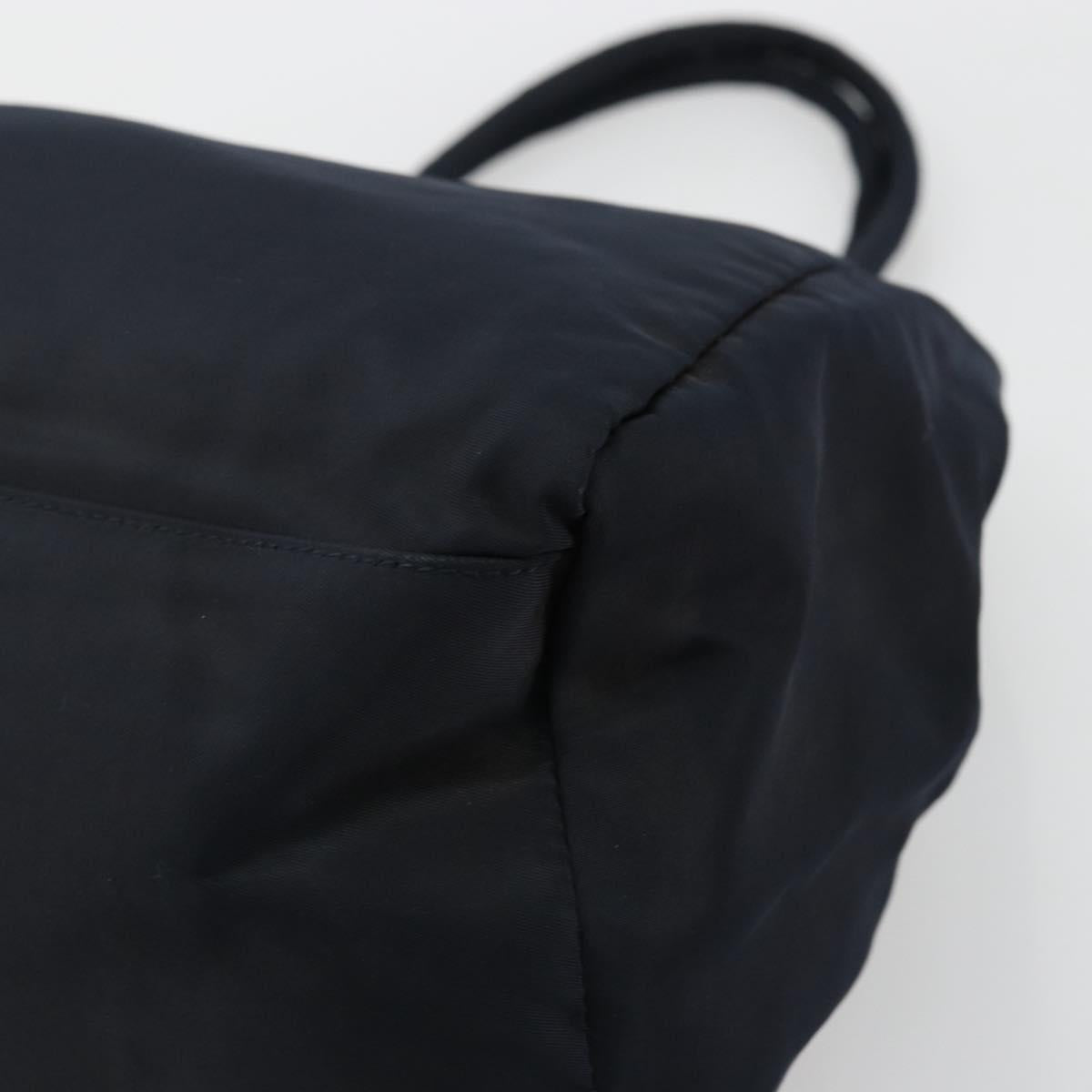 PRADA Hand Bag Nylon Navy Silver Auth bs34478