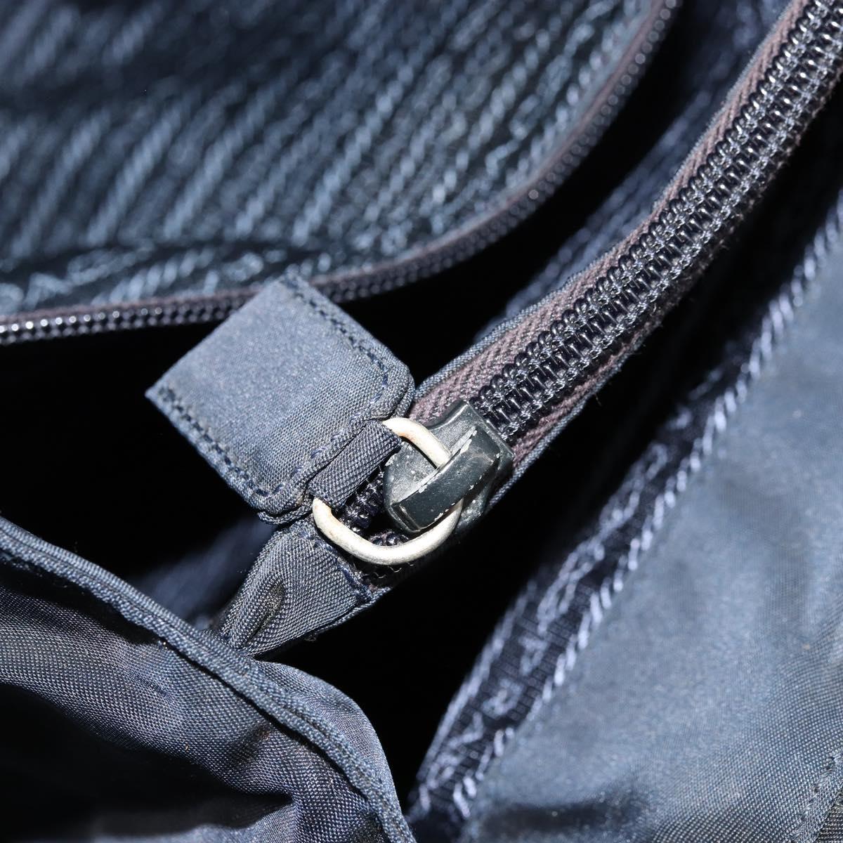 PRADA Hand Bag Nylon Navy Silver Auth bs34478