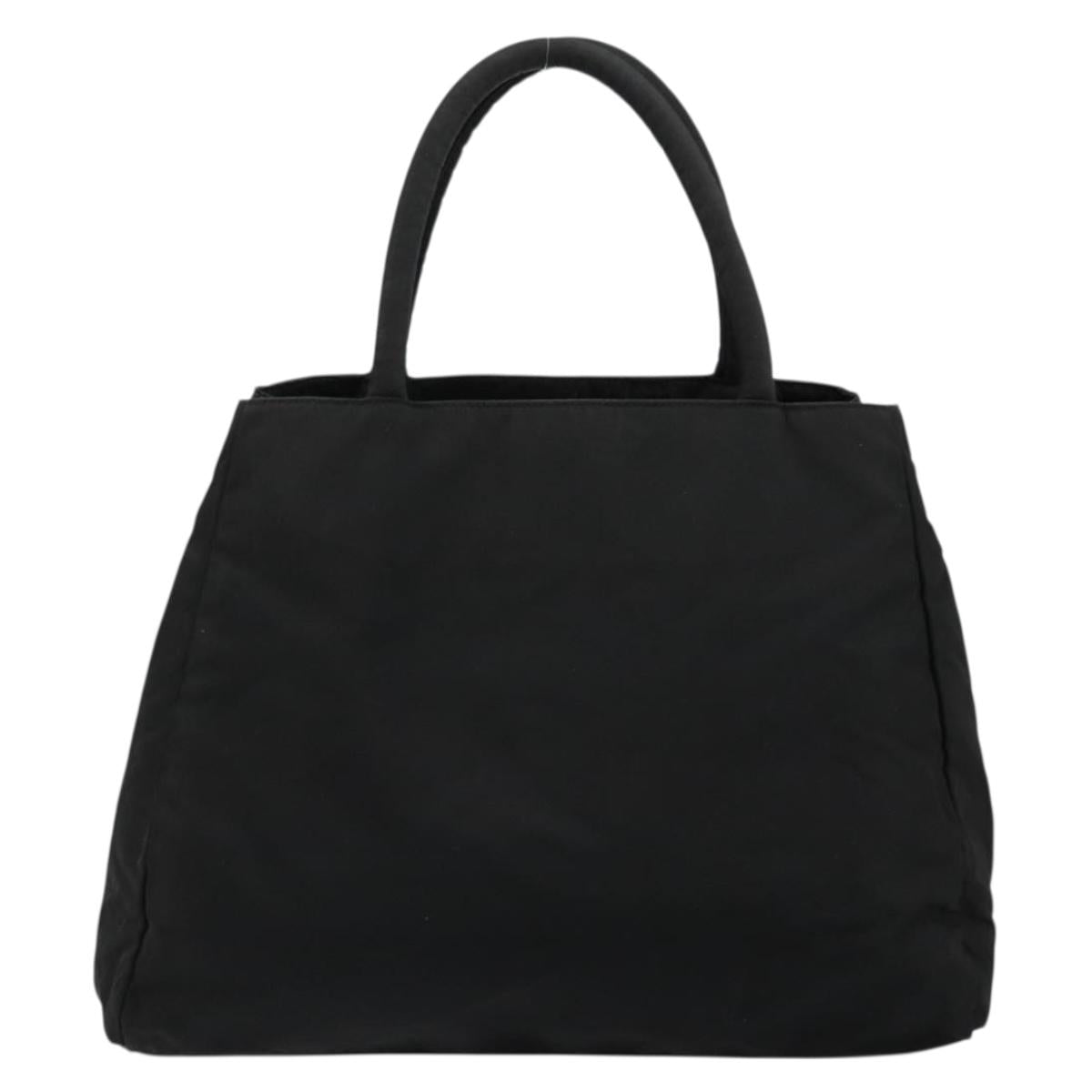 PRADA Hand Bag Nylon Black Silver Auth bs34479