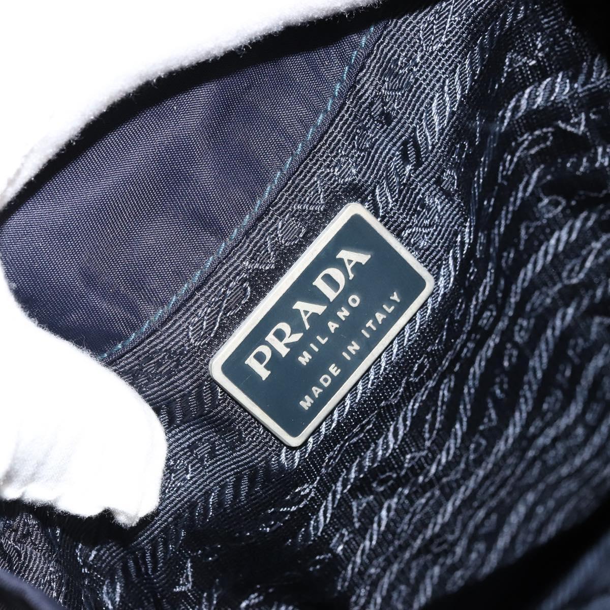 PRADA Backpack Nylon Navy Silver Auth bs34480