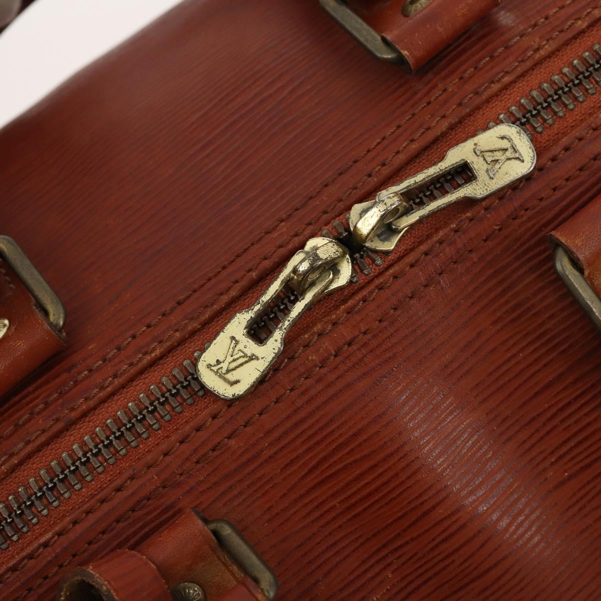 LOUIS VUITTON Epi Keepall 45 Boston Bag Brown M42978 LV Auth bs34491