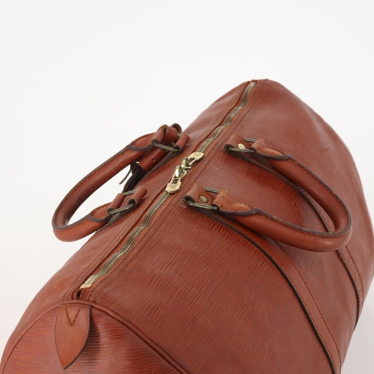 LOUIS VUITTON Epi Keepall 45 Boston Bag Brown M42978 LV Auth bs34491