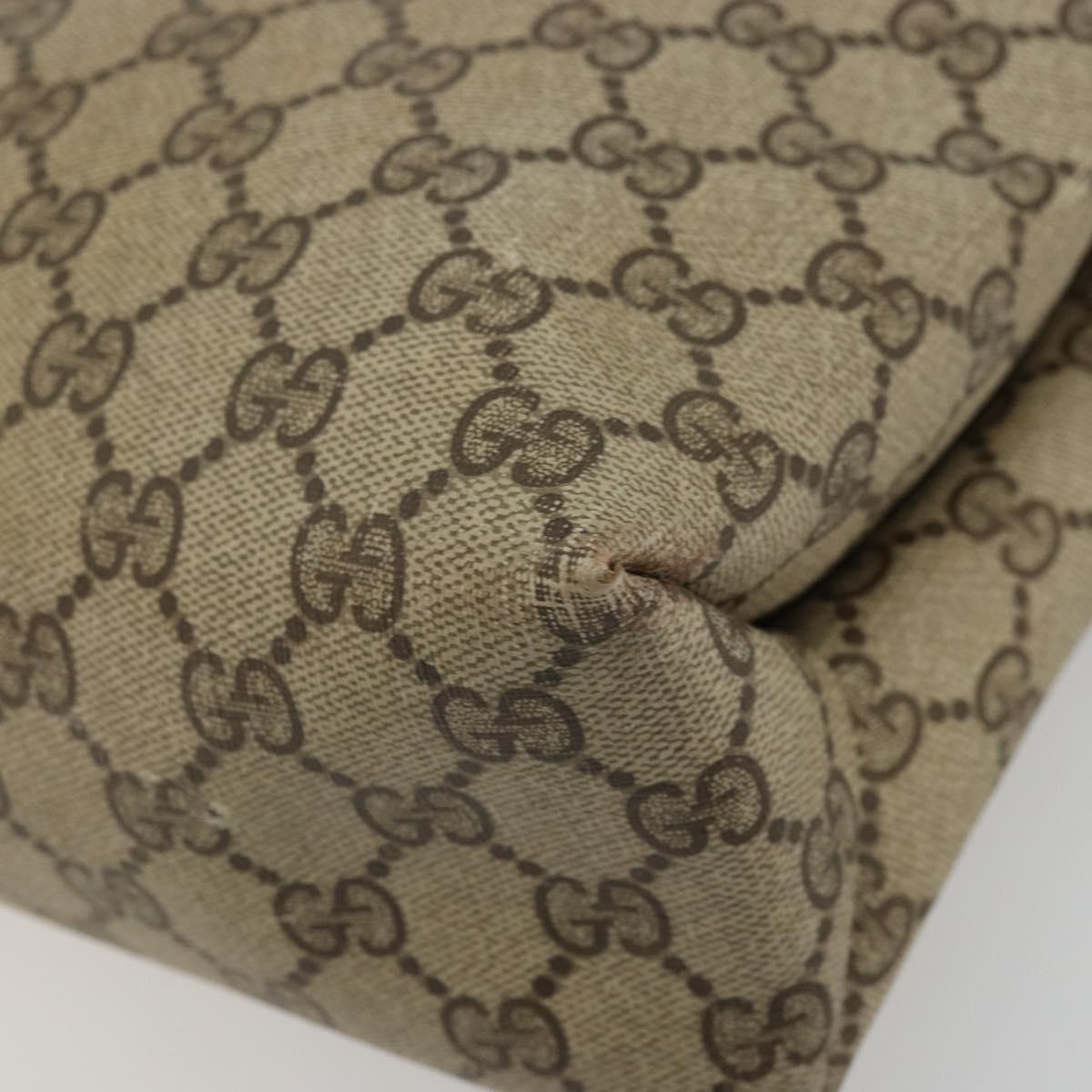 GUCCI GG Supreme Web Sherry Line Tote Bag PVC Beige Gold 39 02 091 Auth bs34492
