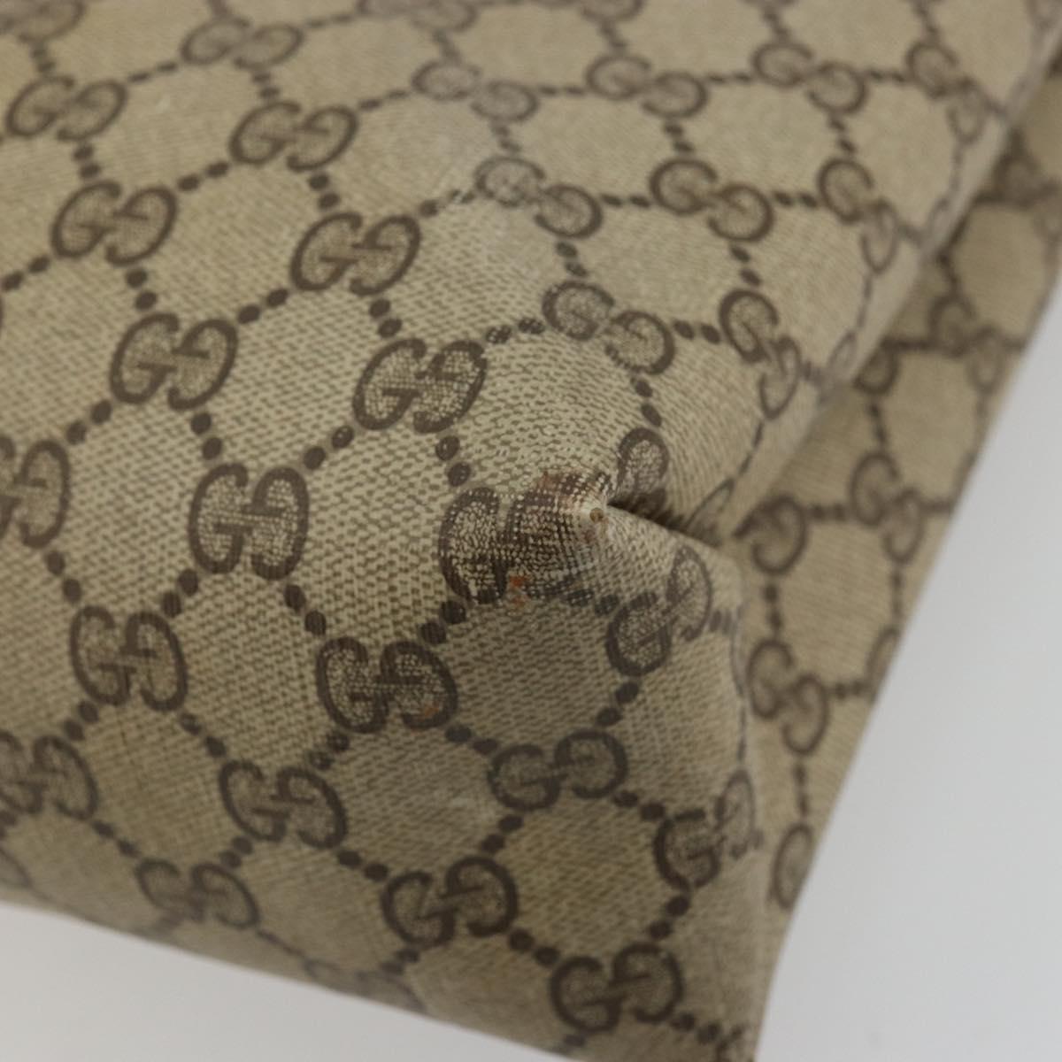 GUCCI GG Supreme Web Sherry Line Tote Bag PVC Beige Gold 39 02 091 Auth bs34492