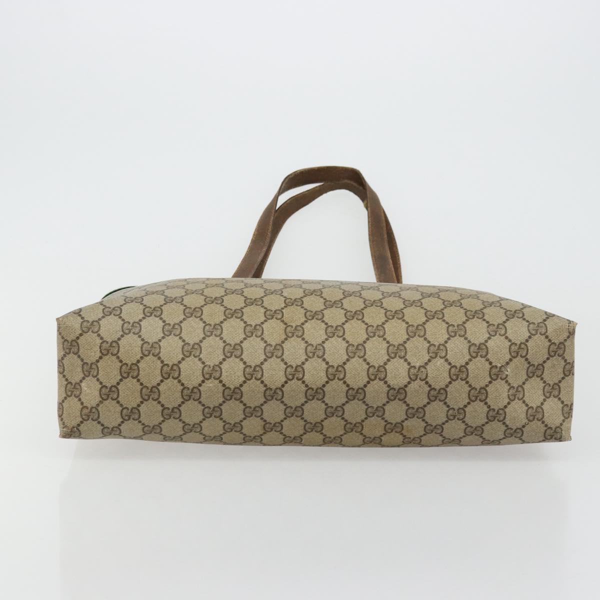 GUCCI GG Supreme Web Sherry Line Tote Bag PVC Beige Gold 39 02 091 Auth bs34492