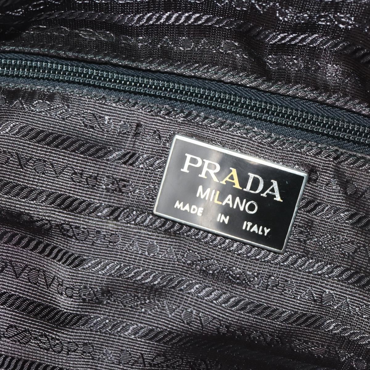 PRADA Boston Bag Nylon Black Silver Auth bs34493