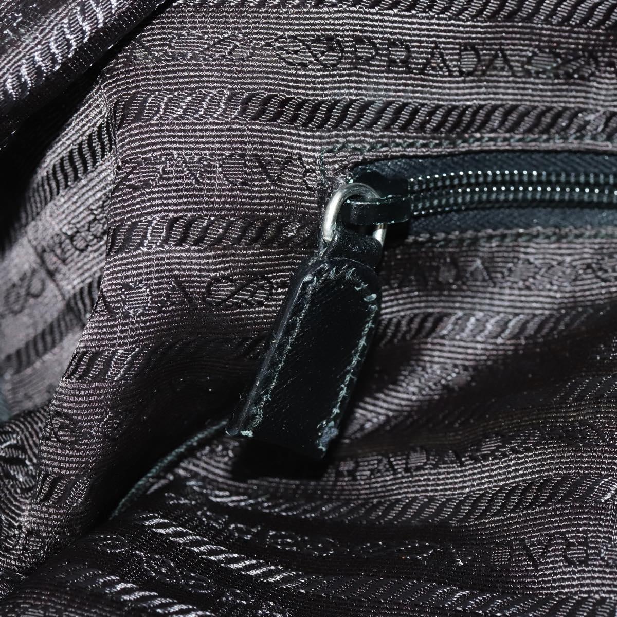 PRADA Boston Bag Nylon Black Silver Auth bs34493