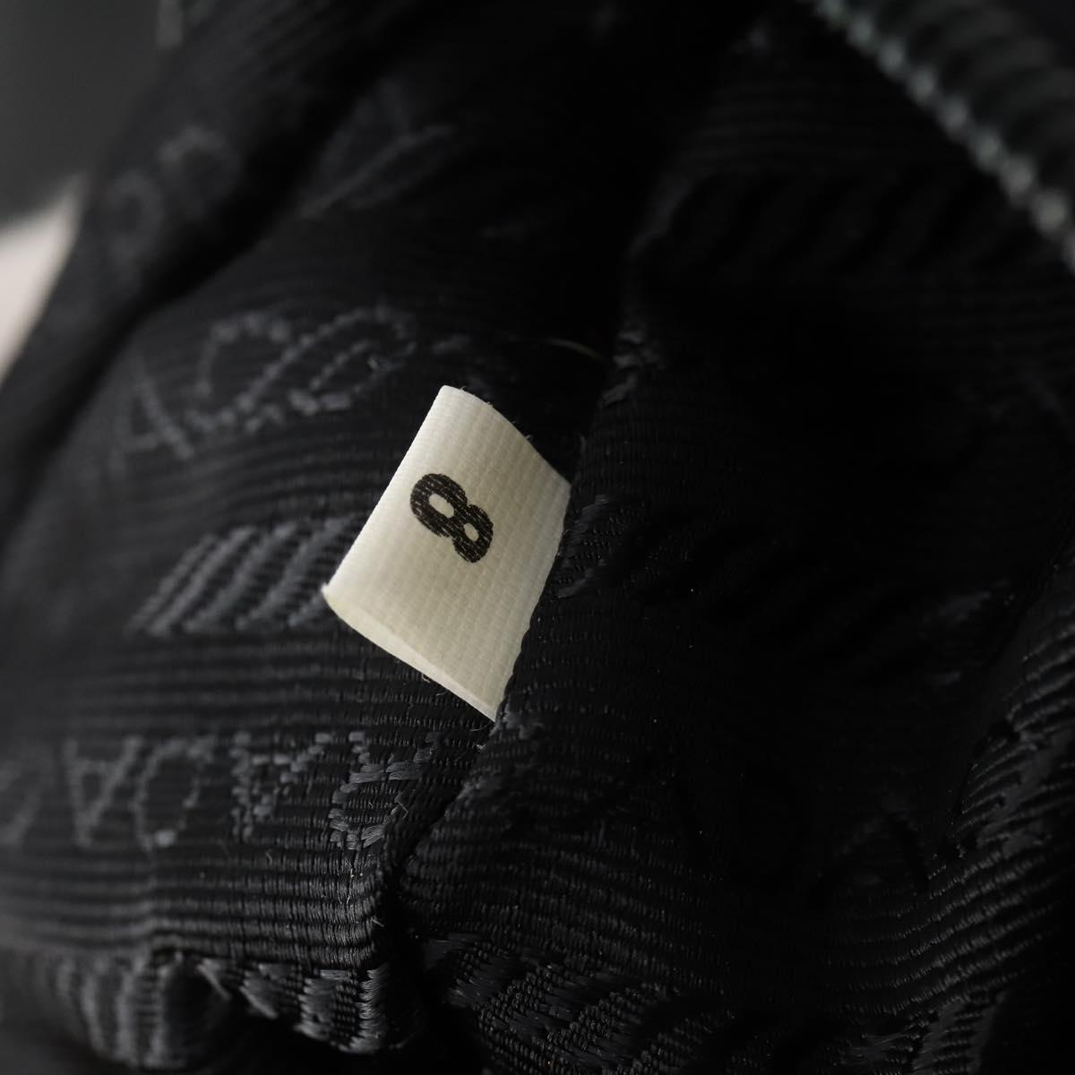 PRADA Boston Bag Nylon Black Silver Auth bs34493