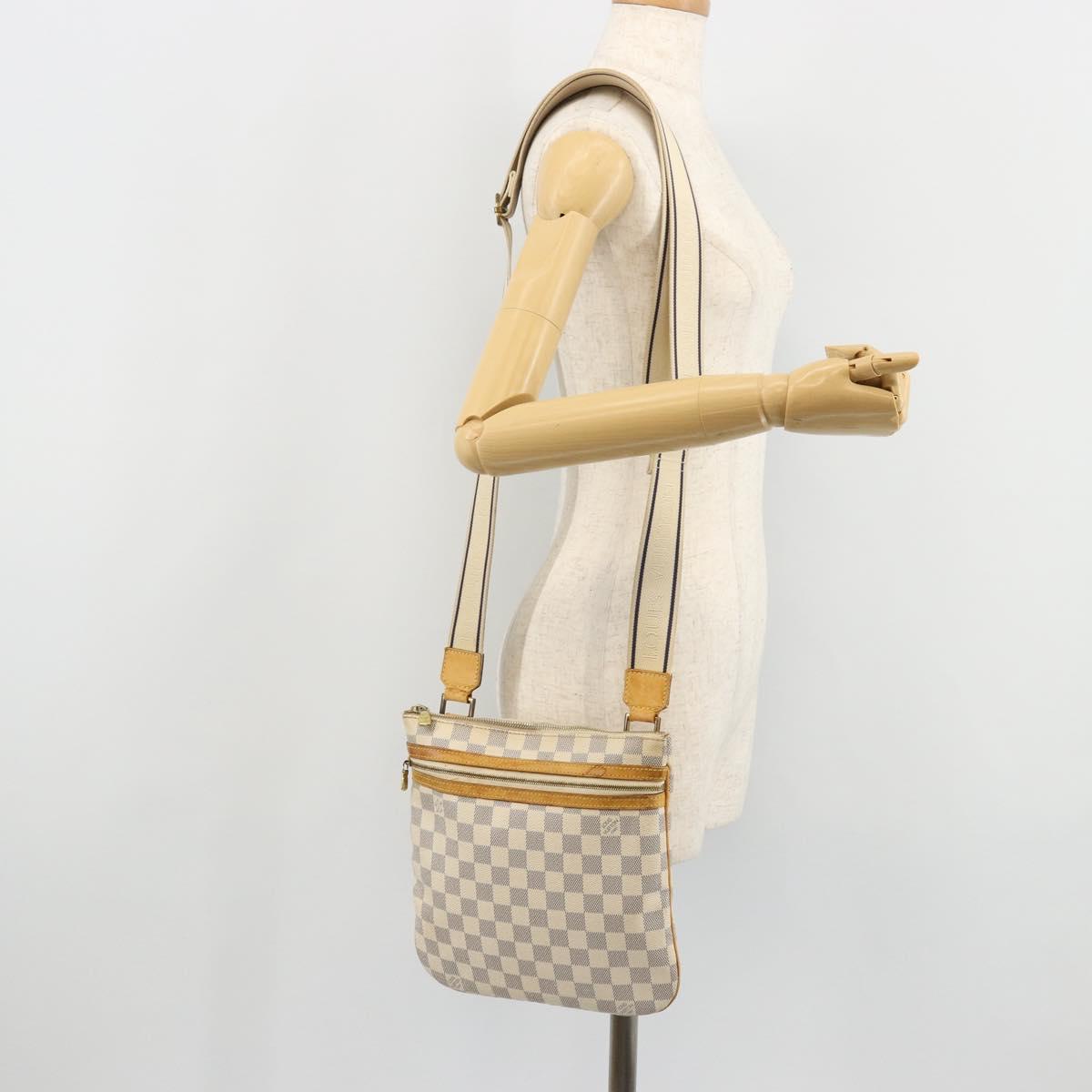 LOUIS VUITTON Damier Azur Pochette Bosphore Shoulder Bag N51112 LV Auth bs34495