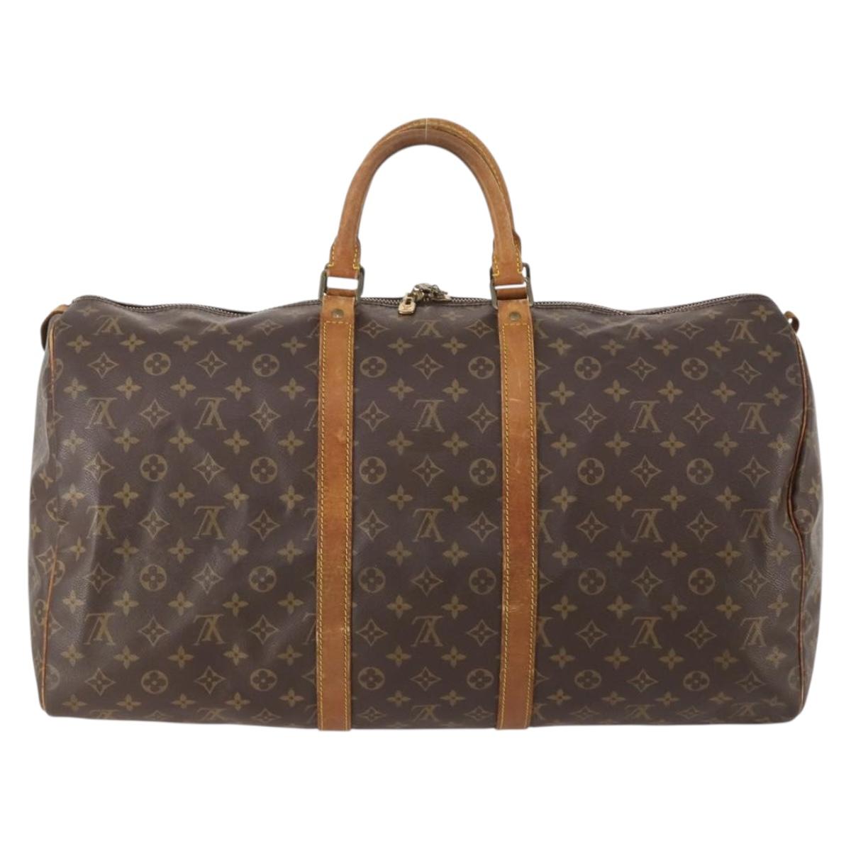 LOUIS VUITTON Monogram Keepall 55 Boston Bag M41424 LV Auth bs34503