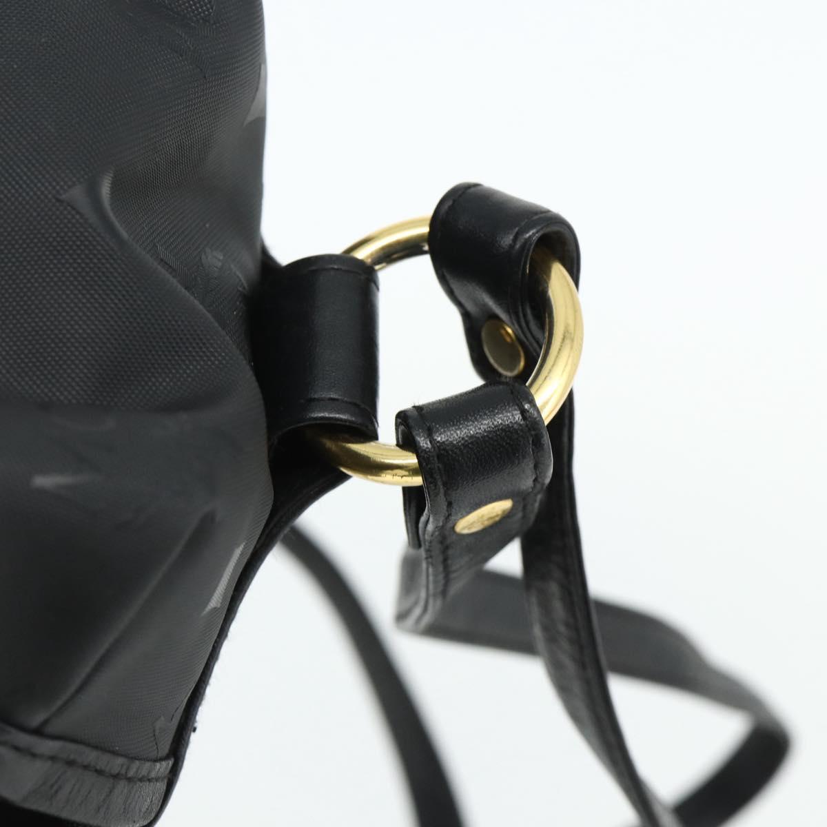 MCM Vicetos Logogram Backpack PVC Black Gold Auth bs34507