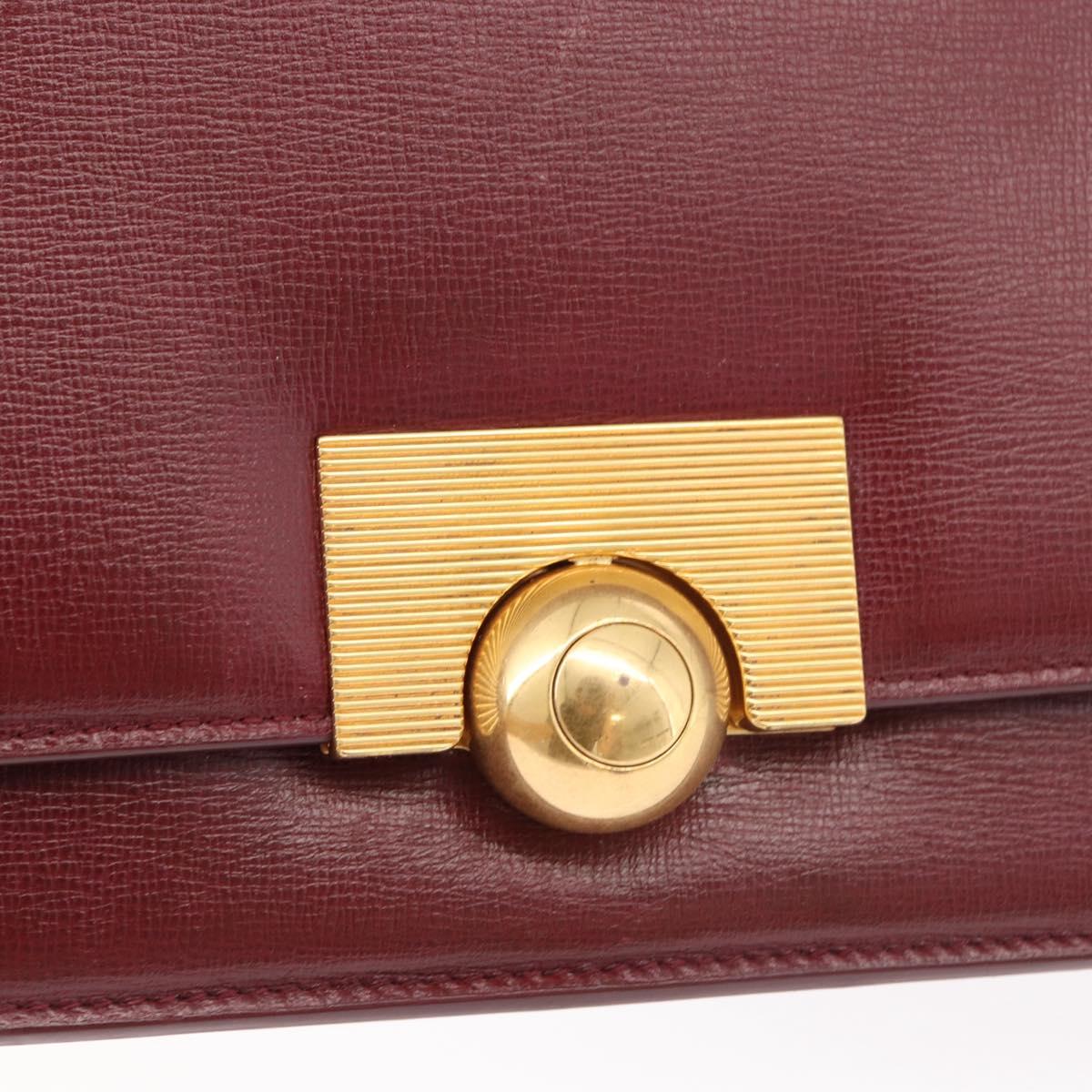BOTTEGA VENETA Shoulder Bag Leather Bordeaux Gold Auth bs34508A