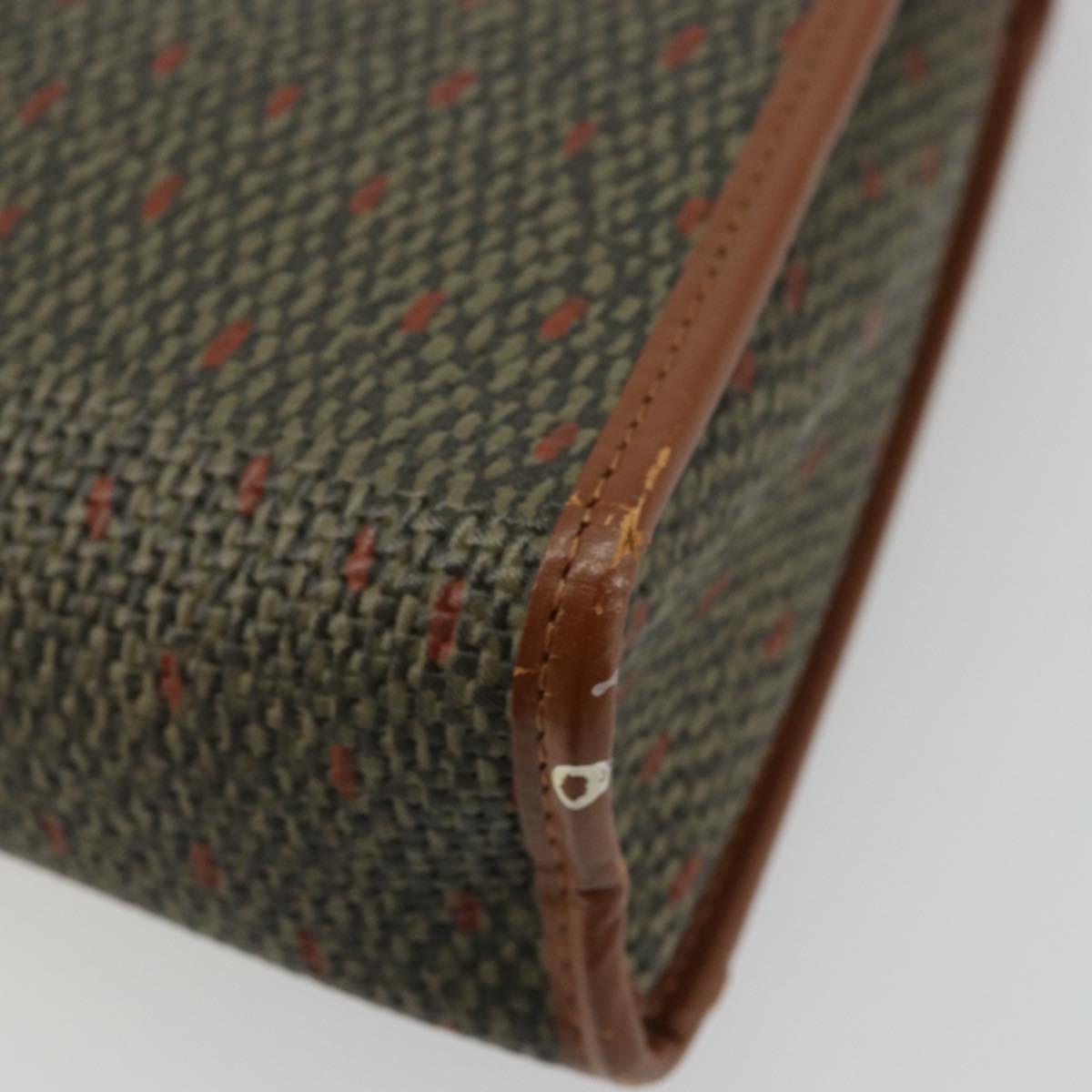 SAINT LAURENT Hand Bag Coated Canvas 2way Khaki Gold Auth bs34511