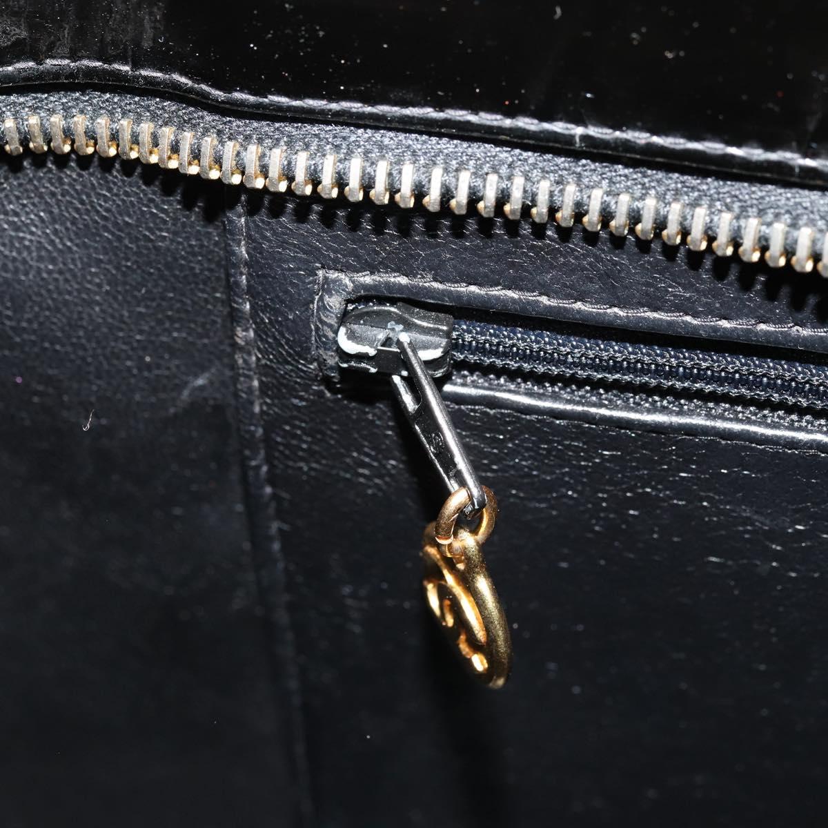 CHANEL Matelasse Reprint Tote Bag Patent leather Black Gold CC Auth bs34512A