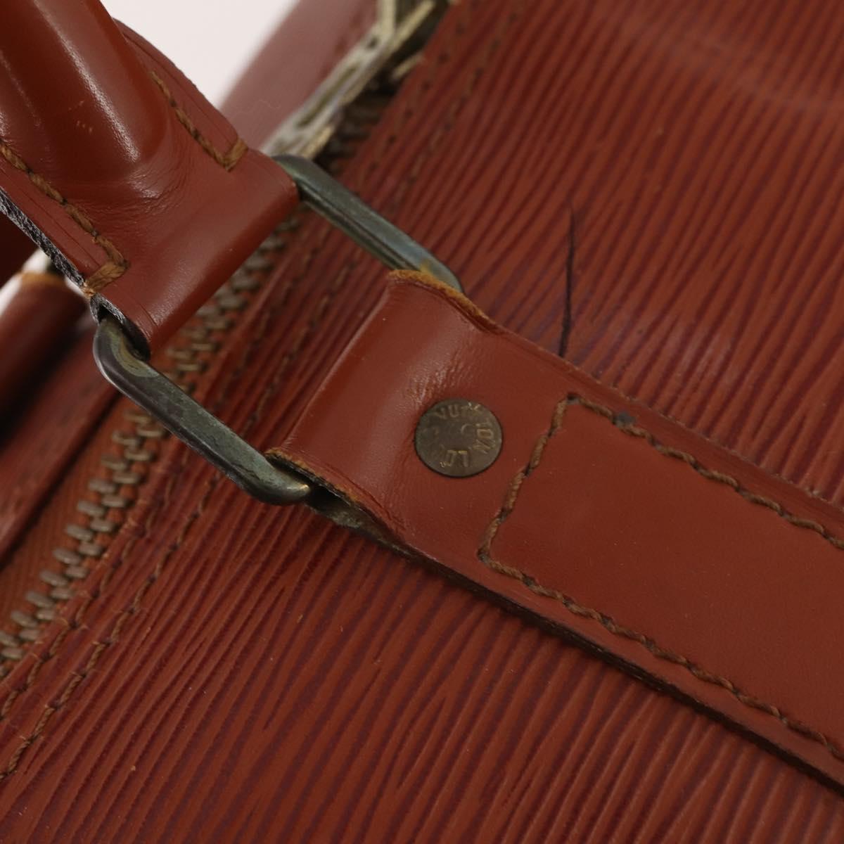 LOUIS VUITTON Epi Keepall 45 Boston Bag Brown M42978 LV Auth bs34522