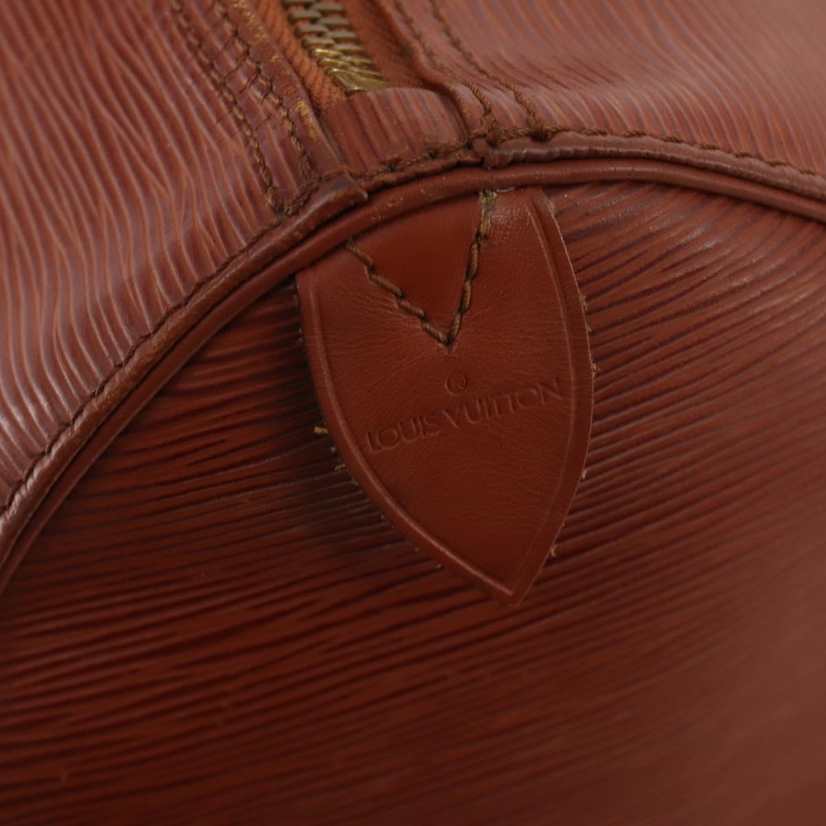 LOUIS VUITTON Epi Keepall 45 Boston Bag Brown M42978 LV Auth bs34522