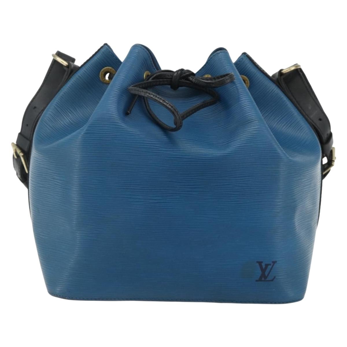 LOUIS VUITTON Epi Petit Noe Shoulder Bag Bicolor Black Blue M44152 Auth bs34523