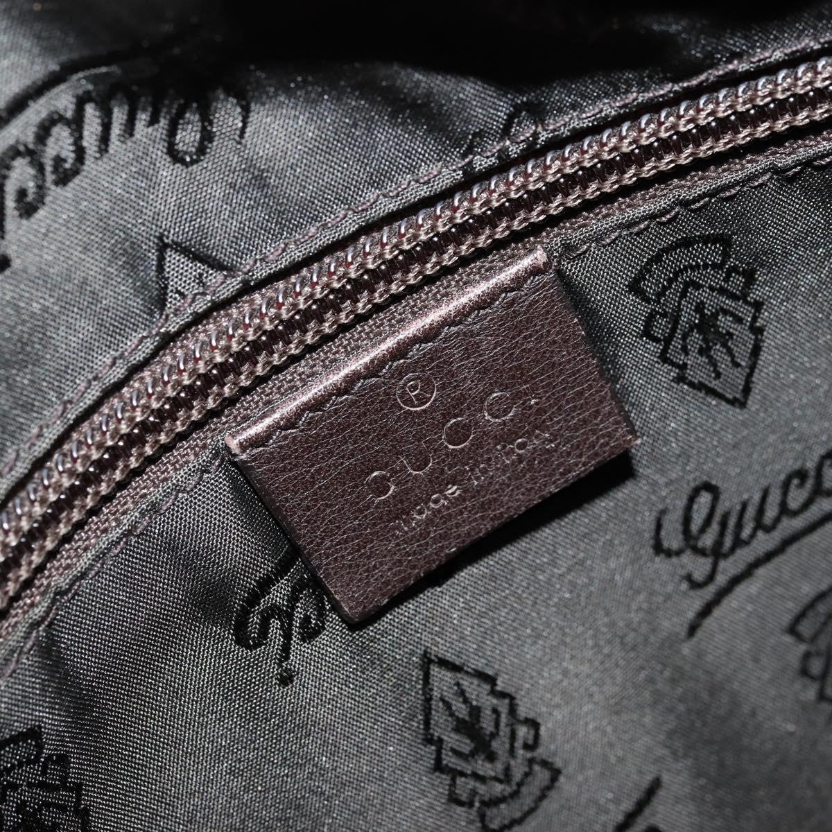 GUCCI GG Canvas Guccissima Shoulder Bag Leather Brown Gold 201448 Auth bs34524A